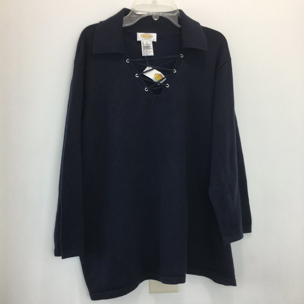 NEW Talbots Womam Navy Blue Sweater Plus Size 1X